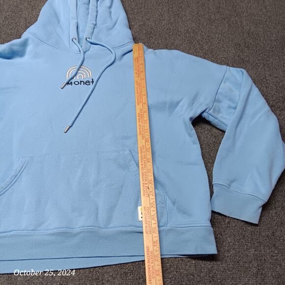 Monet Skateboards Hoodie Adult Large Blue Pullover Sweatshirt Painted‎ - Picture 4 of 8